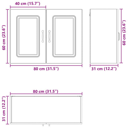 vidaXL Dishwasher Panel Kalmar Black Oak 80 x 31 x 60 cm