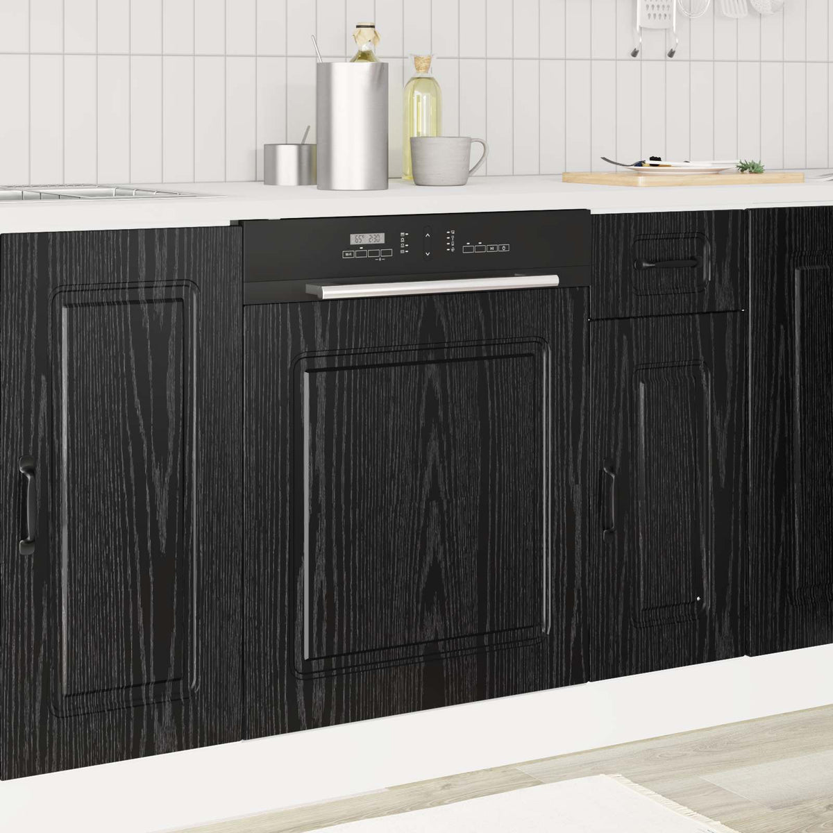 vidaXL Dishwasher Panel Kalmar Black Oak 60 x 1.5 x 57 cm