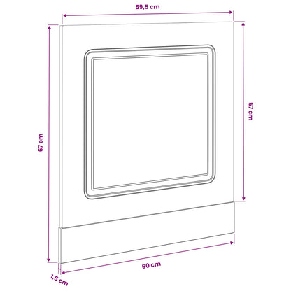 vidaXL Dishwasher Panel Kalmar Black Oak 60 x 1.5 x 57 cm