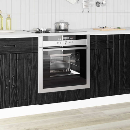 vidaXL Oven Cabinet LUCCA Black Oak 60 x 46 x 81.5 cm Engineered Wood