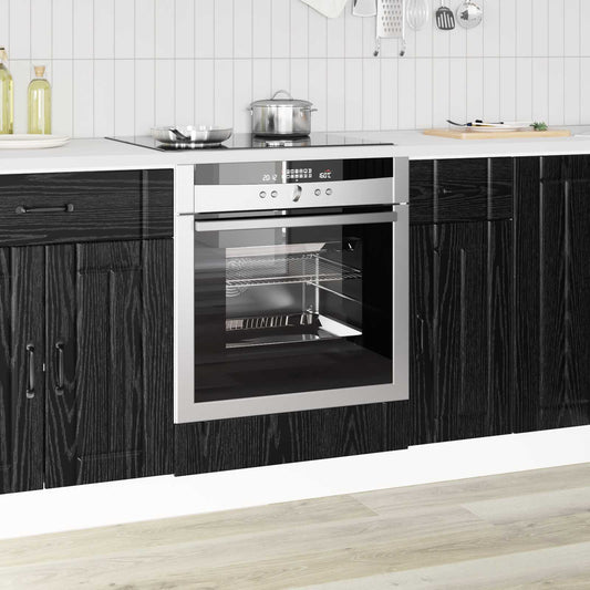 vidaXL Oven Cabinet LUCCA Black Oak 60 x 46 x 81.5 cm Engineered Wood
