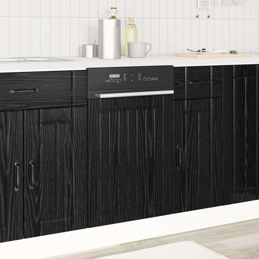 vidaXL Dishwasher Panel LUCCA Black Oak 45 x 1.5 x 57 cm