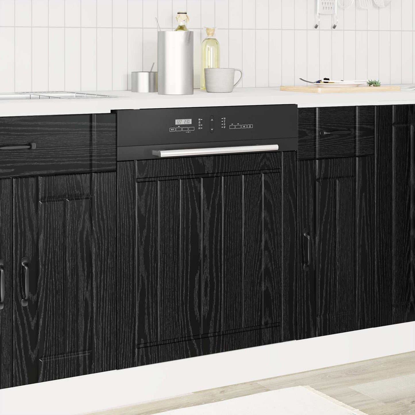 vidaXL Dishwasher Panel LUCCA Black Oak 60 x 1.5 x 57 cm