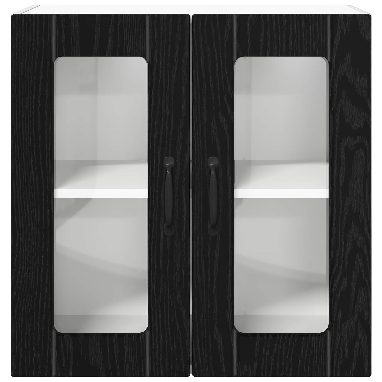 vidaXL Wall Glass Cabinet LUCCA Black Oak 60 x 31 x 60 cm