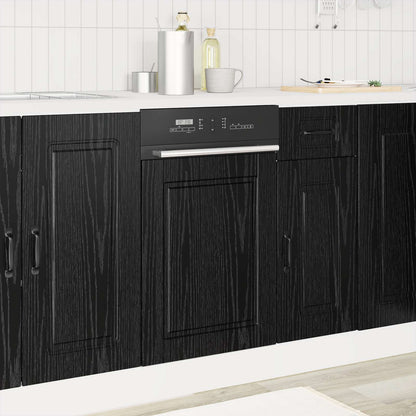 vidaXL Dishwasher Panel PORTO Black Oak 45 x 1.5 x 57 cm