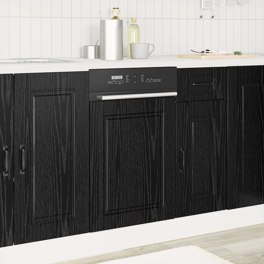 vidaXL Dishwasher Panel PORTO Black Oak 45 x 1.5 x 57 cm