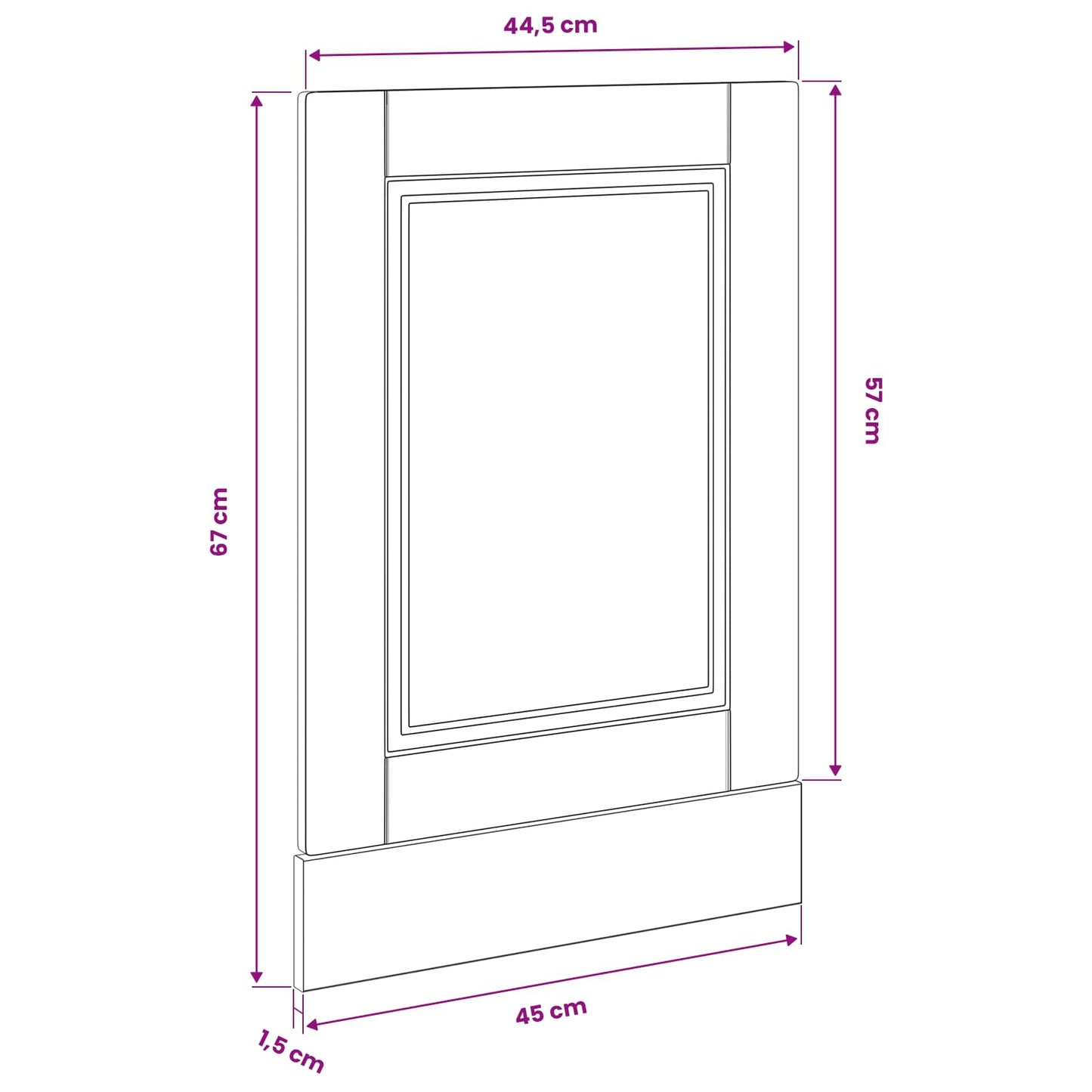 vidaXL Dishwasher Panel PORTO Black Oak 45 x 1.5 x 57 cm