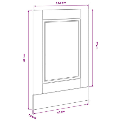 vidaXL Dishwasher Panel PORTO Black Oak 45 x 1.5 x 57 cm
