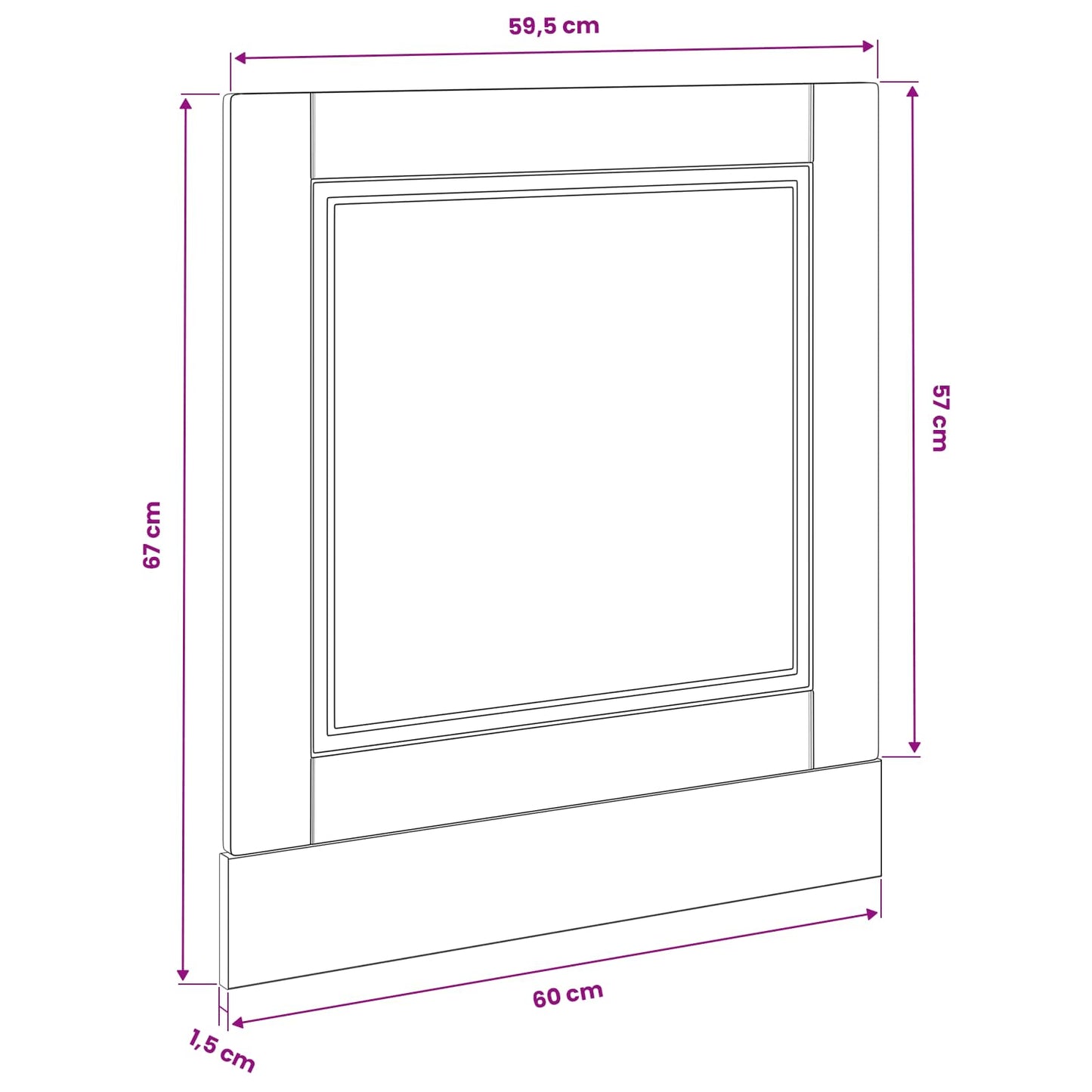 vidaXL Dishwasher Panel PORTO Black Oak 60 x 1.5 x 57 cm