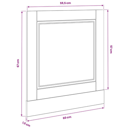 vidaXL Dishwasher Panel PORTO Black Oak 60 x 1.5 x 57 cm
