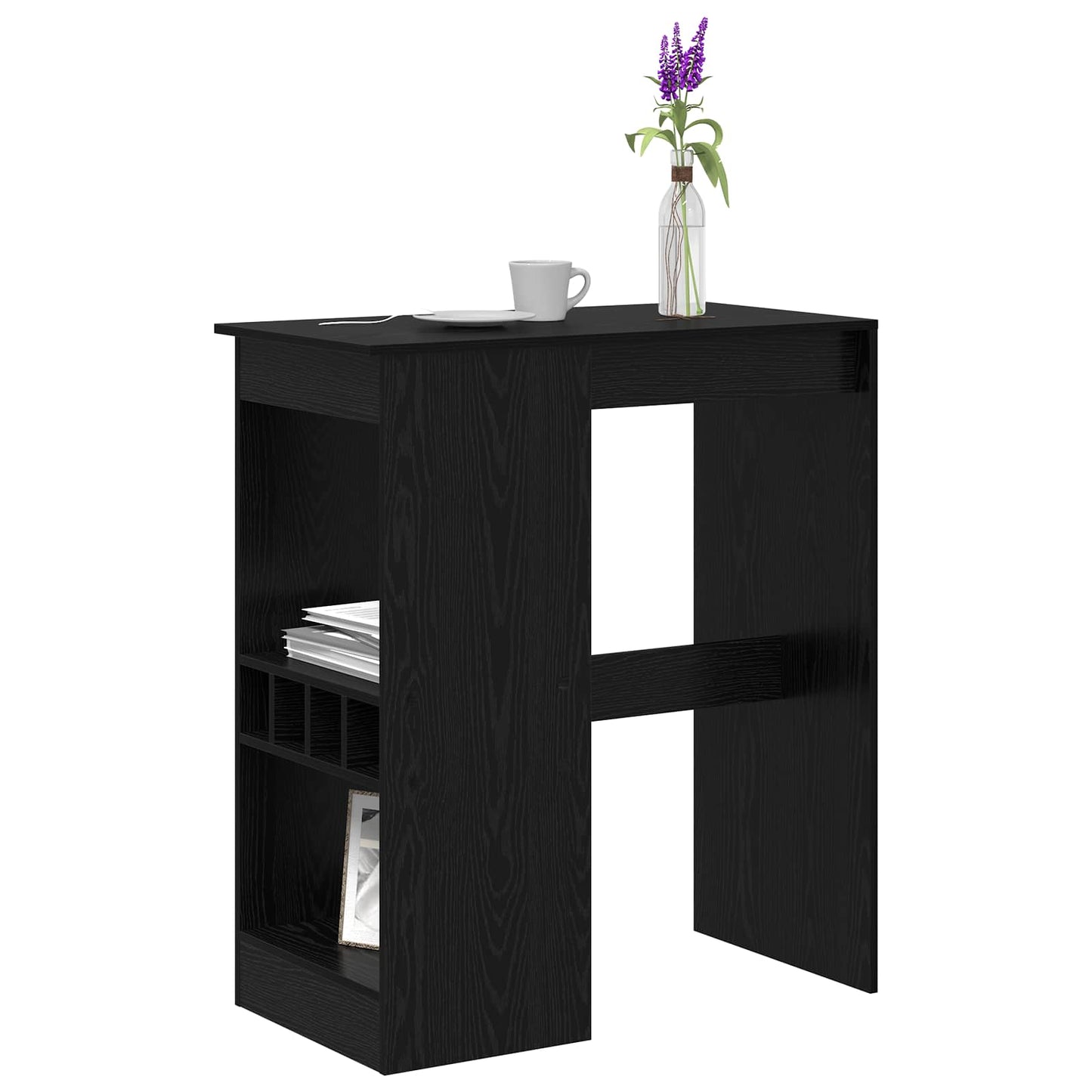 vidaXL Bar Table 90 x 47.5 x 103.5 cm Engineered Wood Black Oak