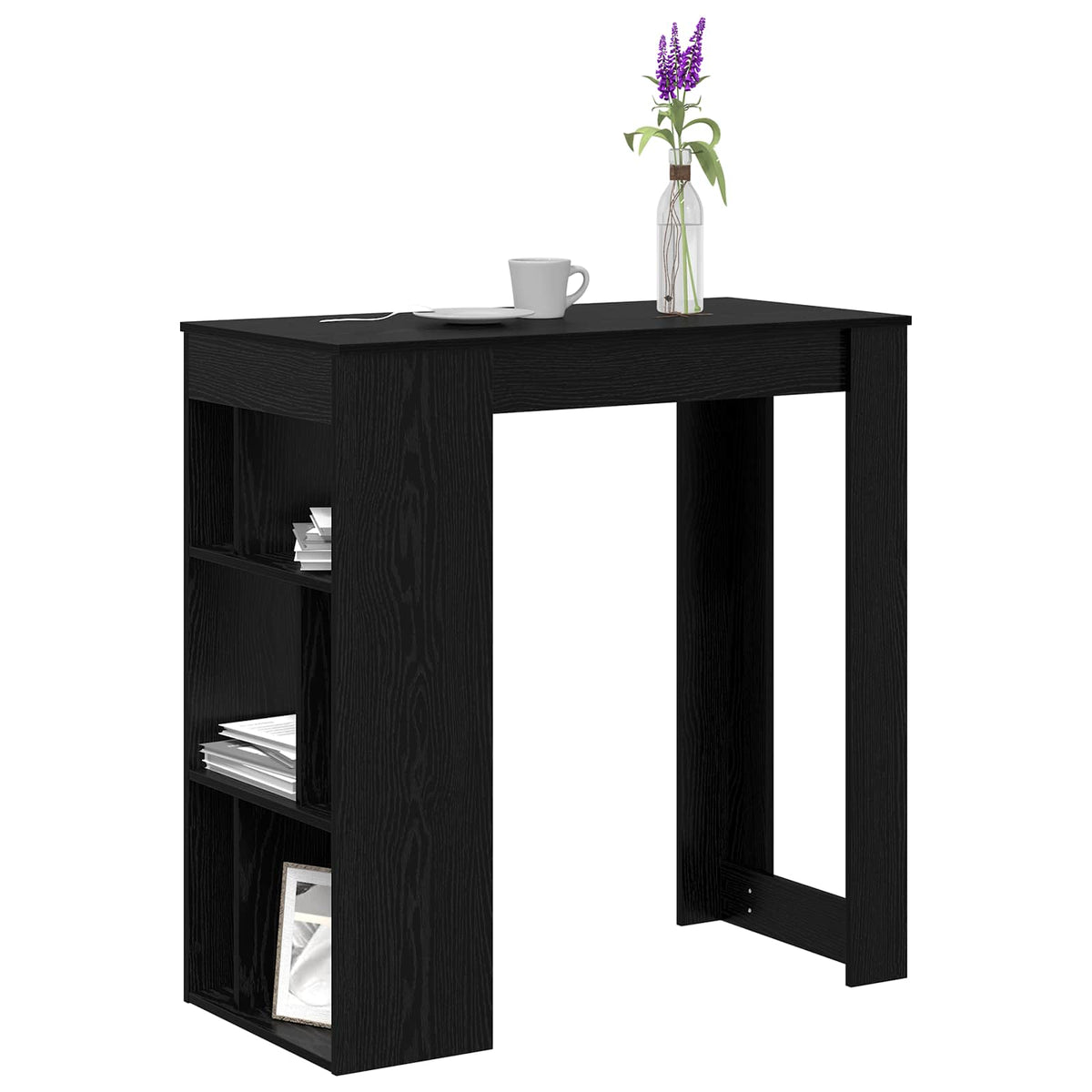 vidaXL Bar Table 102 x 50 x 103.5 cm Engineered Wood Black Oak