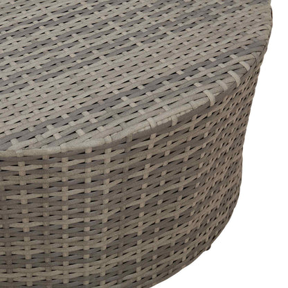 vidaXL Outdoor Coffee Table Grey Ø 68 x 30 cm Poly Rattan