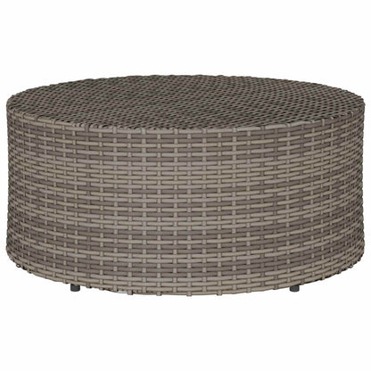 vidaXL Outdoor Coffee Table Grey Ø 68 x 30 cm Poly Rattan