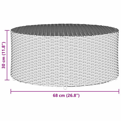 vidaXL Outdoor Coffee Table Grey Ø 68 x 30 cm Poly Rattan