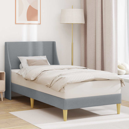 vidaXL Bed Frame with Headboard Light Grey 90 x 190 cm Fabric