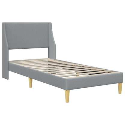 vidaXL Bed Frame with Headboard Light Grey 90 x 190 cm Fabric