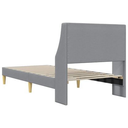 vidaXL Bed Frame with Headboard Light Grey 90 x 190 cm Fabric
