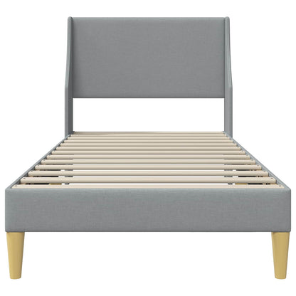 vidaXL Bed Frame with Headboard Light Grey 90 x 190 cm Fabric