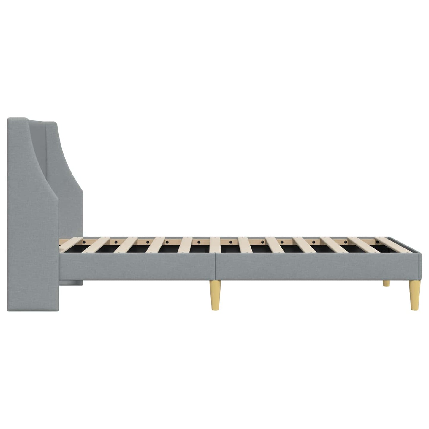 vidaXL Bed Frame with Headboard Light Grey 90 x 190 cm Fabric