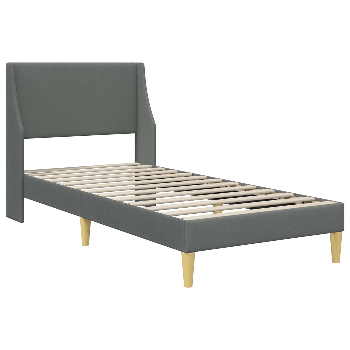 vidaXL Bed Frame with Headboard Dark Grey 90 x 190 cm Fabric