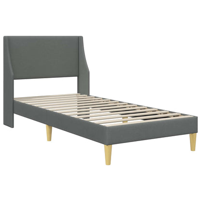 vidaXL Bed Frame with Headboard Dark Grey 90 x 190 cm Fabric