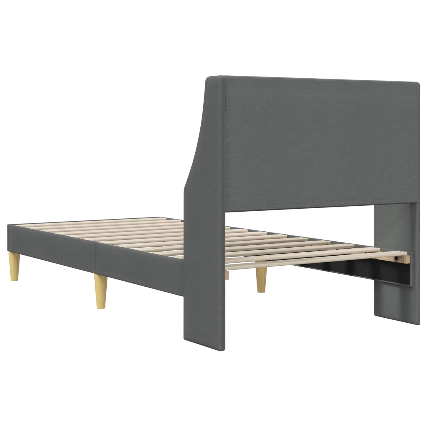 vidaXL Bed Frame with Headboard Dark Grey 90 x 190 cm Fabric