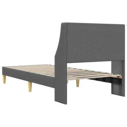 vidaXL Bed Frame with Headboard Dark Grey 90 x 190 cm Fabric