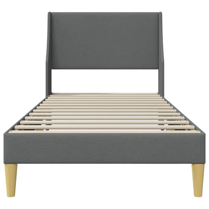 vidaXL Bed Frame with Headboard Dark Grey 90 x 190 cm Fabric