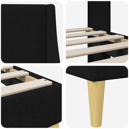 vidaXL Bed Frame with Headboard Black 90 x 190 cm Fabric