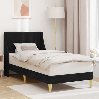 vidaXL Bed Frame with Headboard Black 90 x 190 cm Fabric