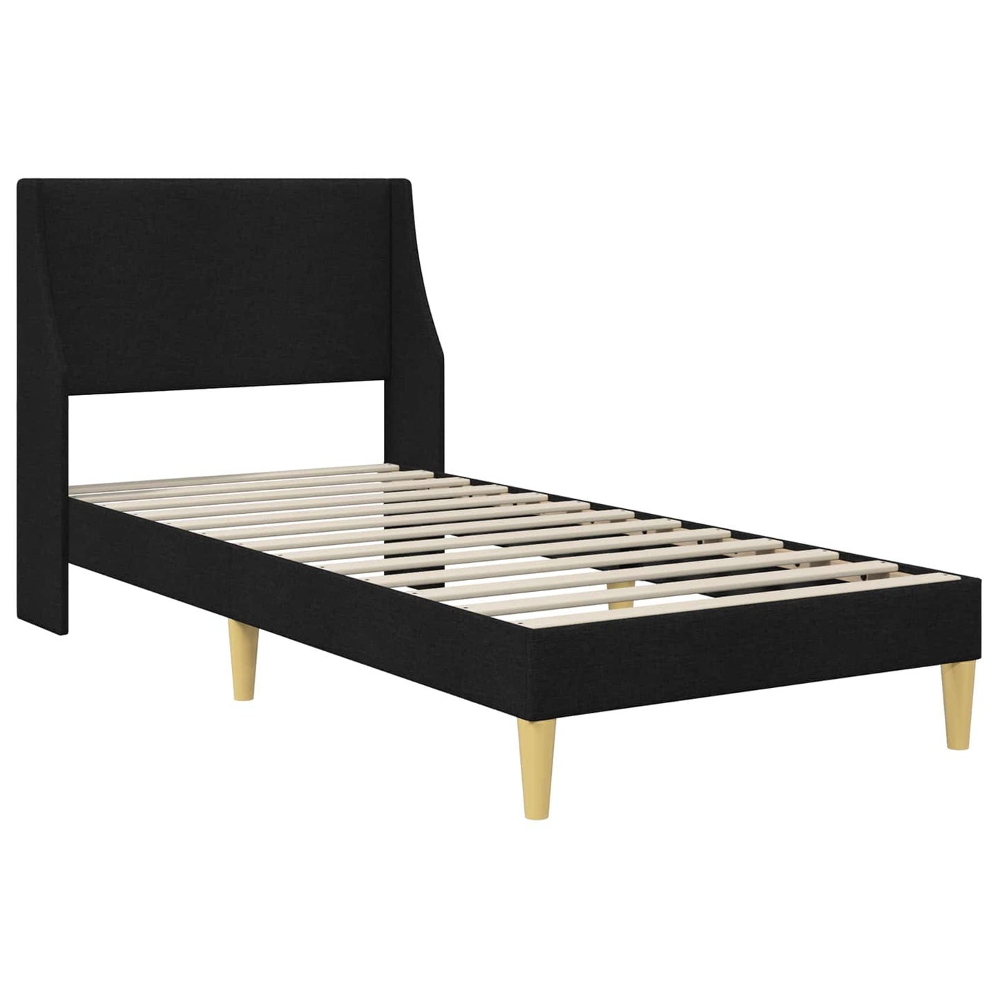 vidaXL Bed Frame with Headboard Black 90 x 190 cm Fabric