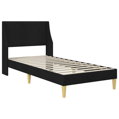 vidaXL Bed Frame with Headboard Black 90 x 190 cm Fabric