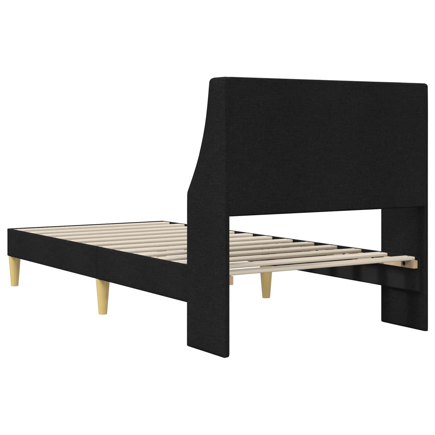 vidaXL Bed Frame with Headboard Black 90 x 190 cm Fabric