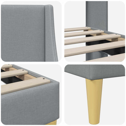 vidaXL Bed Frame with Headboard Light Grey 180 x 200 cm Fabric