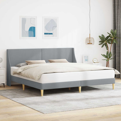 vidaXL Bed Frame with Headboard Light Grey 180 x 200 cm Fabric