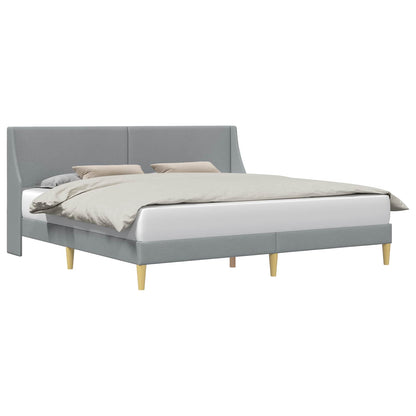 vidaXL Bed Frame with Headboard Light Grey 180 x 200 cm Fabric