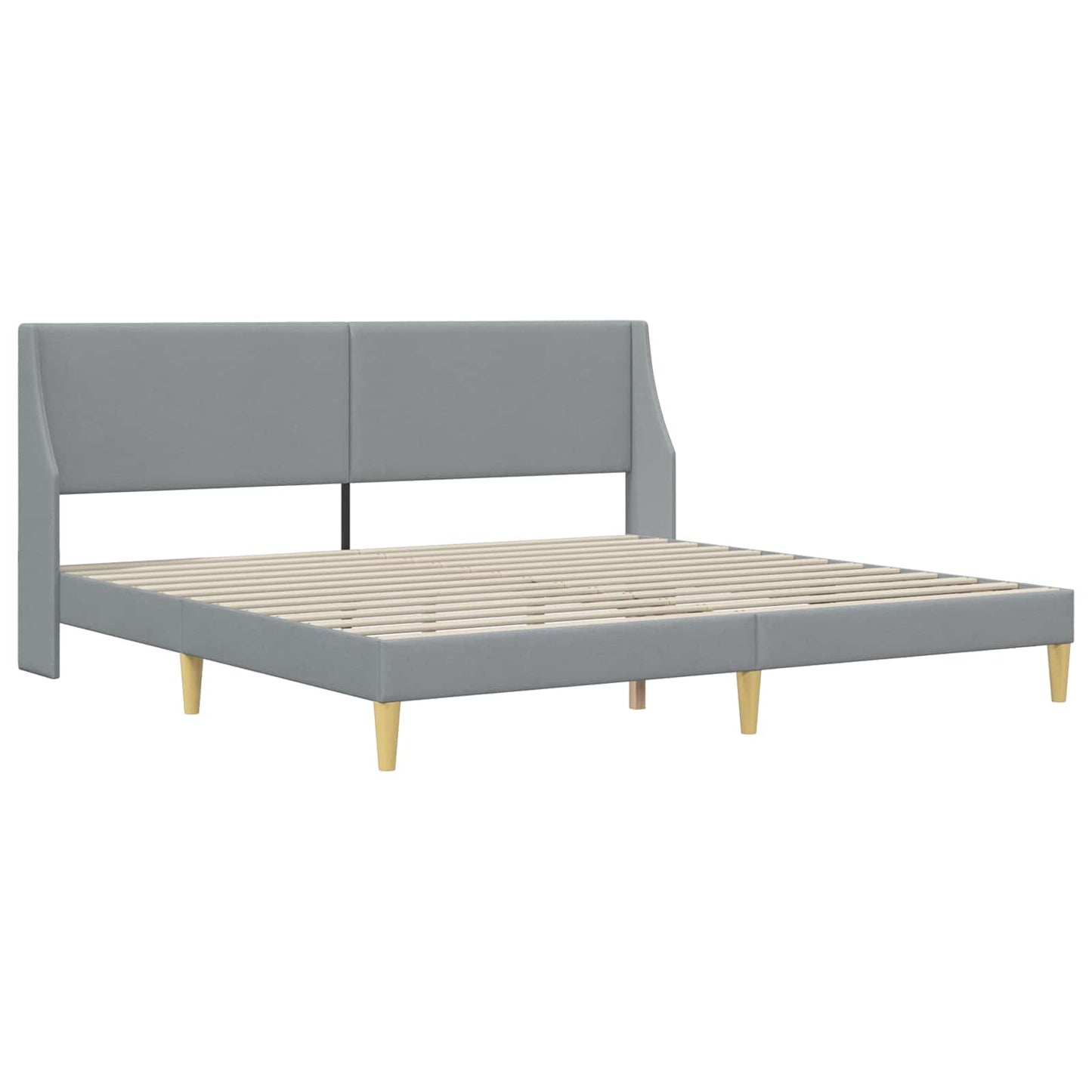 vidaXL Bed Frame with Headboard Light Grey 180 x 200 cm Fabric