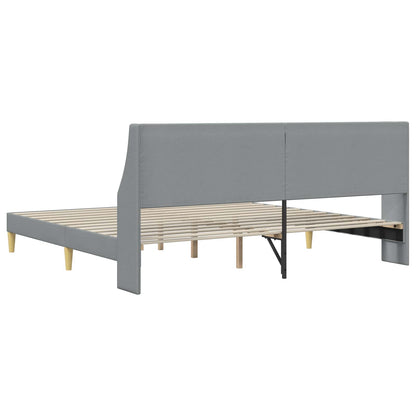 vidaXL Bed Frame with Headboard Light Grey 180 x 200 cm Fabric