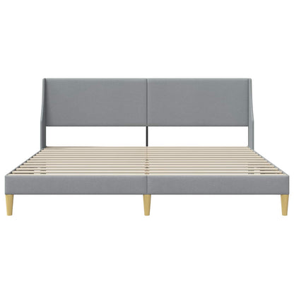 vidaXL Bed Frame with Headboard Light Grey 180 x 200 cm Fabric