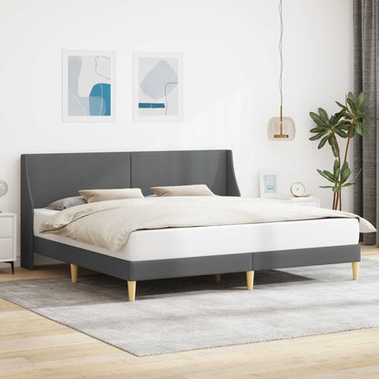 vidaXL Bed Frame with Headboard Dark Grey 180 x 200 cm Fabric