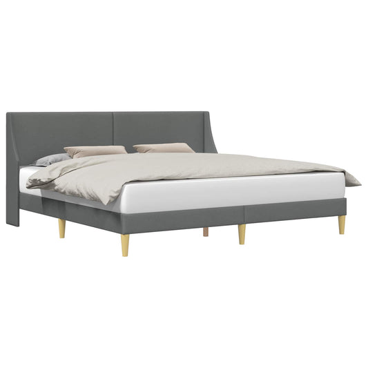 vidaXL Bed Frame with Headboard Dark Grey 180 x 200 cm Fabric