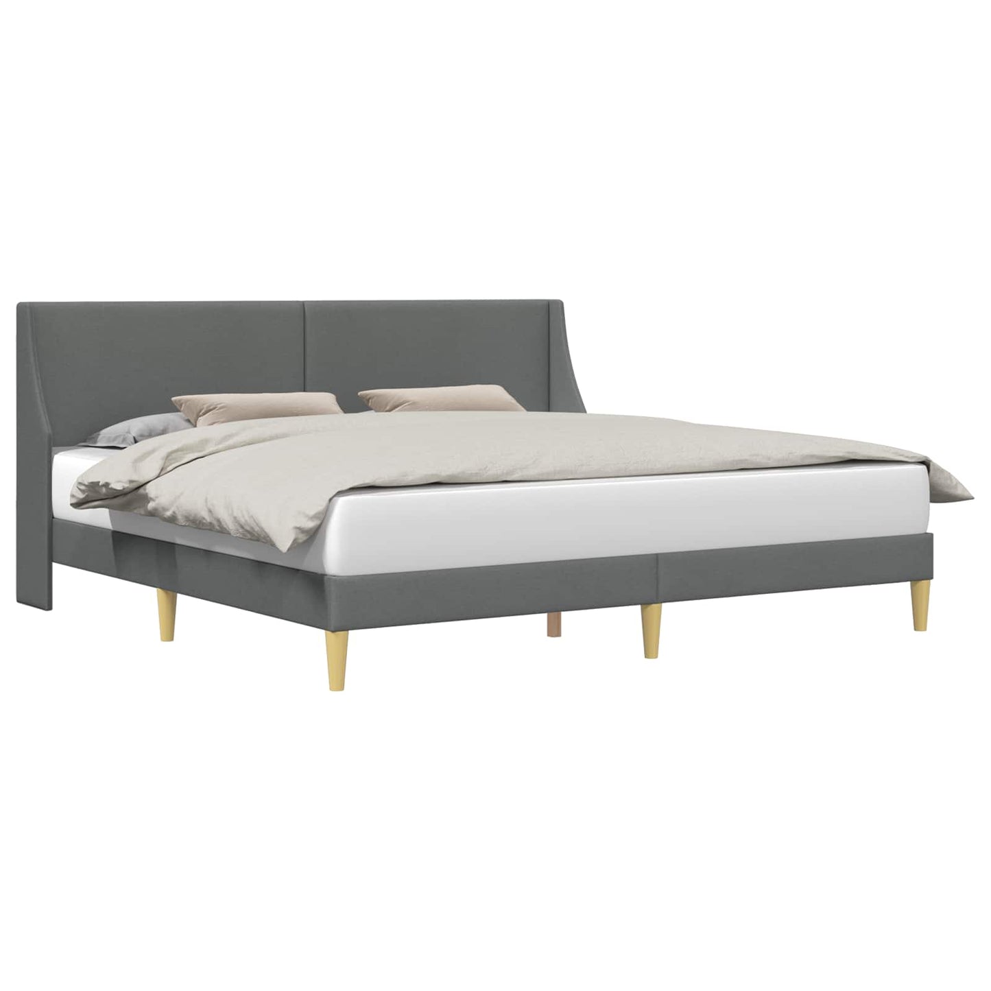 vidaXL Bed Frame with Headboard Dark Grey 180 x 200 cm Fabric