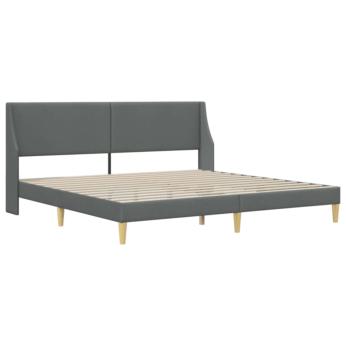 vidaXL Bed Frame with Headboard Dark Grey 180 x 200 cm Fabric