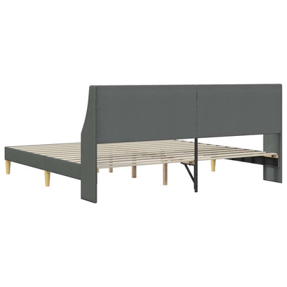 vidaXL Bed Frame with Headboard Dark Grey 180 x 200 cm Fabric