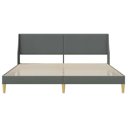 vidaXL Bed Frame with Headboard Dark Grey 180 x 200 cm Fabric