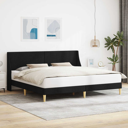 vidaXL Bed Frame with Headboard Black 180 x 200 cm Fabric