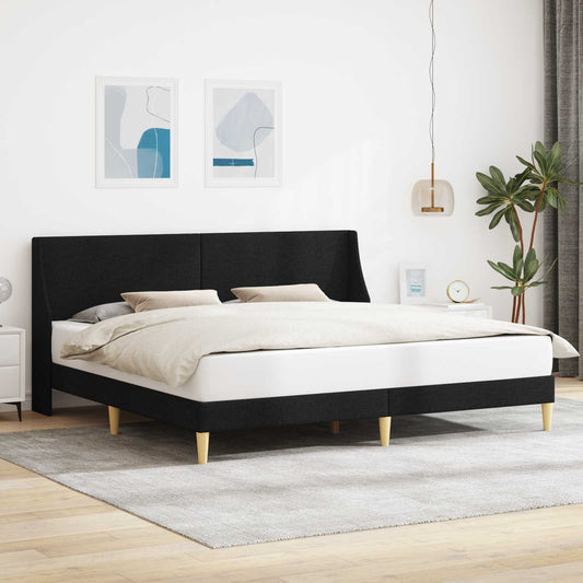 vidaXL Bed Frame with Headboard Black 180 x 200 cm Fabric