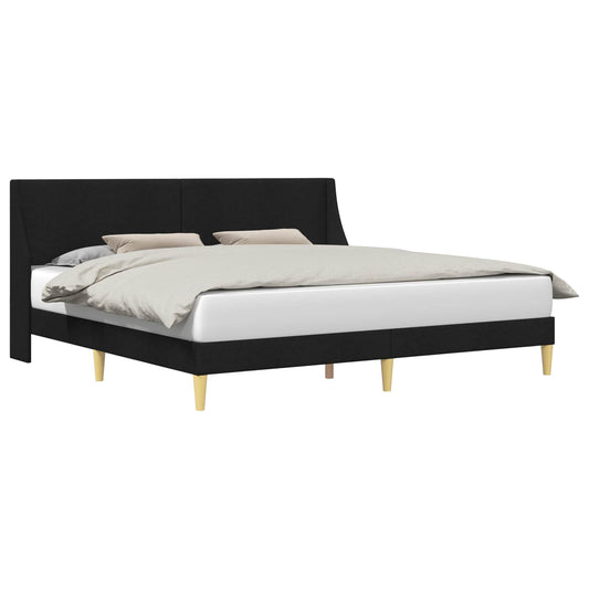 vidaXL Bed Frame with Headboard Black 180 x 200 cm Fabric