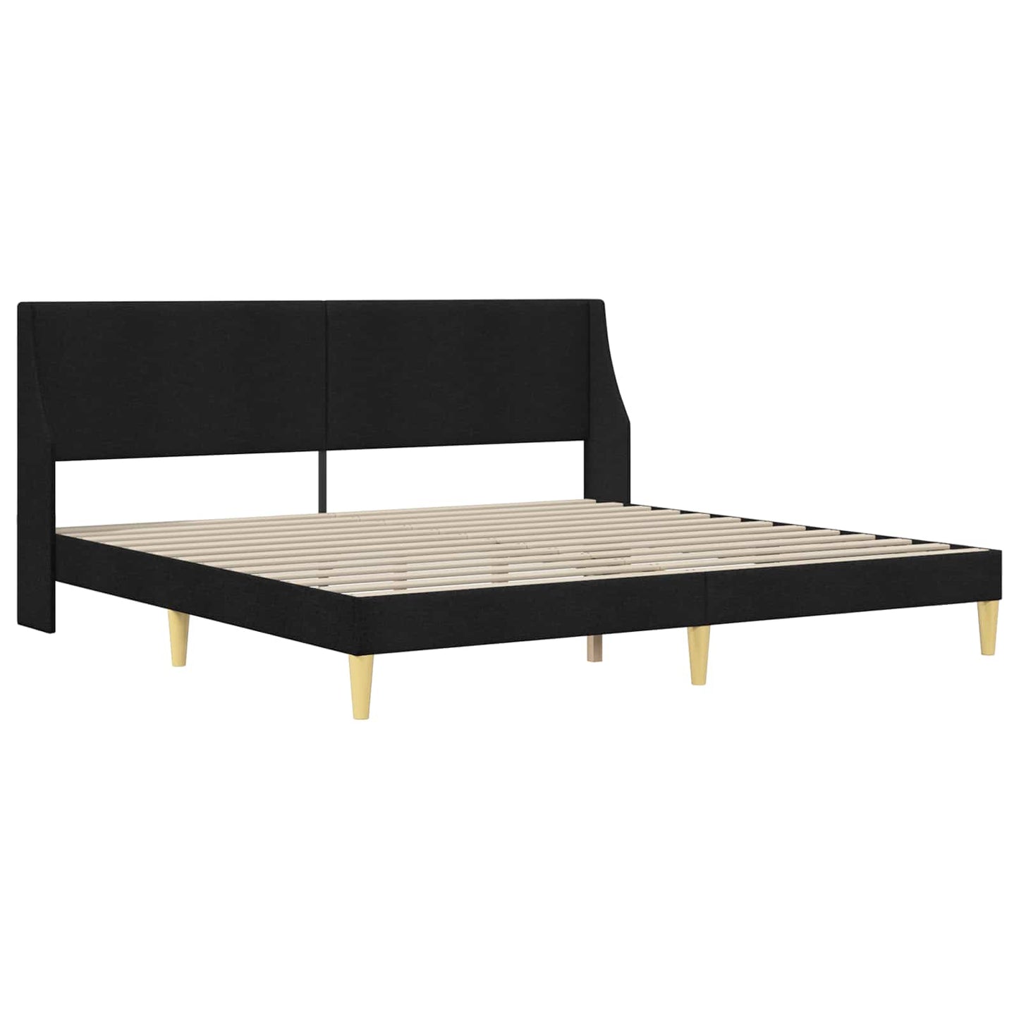 vidaXL Bed Frame with Headboard Black 180 x 200 cm Fabric